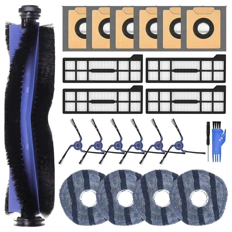 

Набор из 23 сменных аксессуаров AT14 для робота-пылесоса Eufy X10 Pro Omni: основная щетка, салфетка для влажной уборки, боковые щетки, HEPA-фильтр, мешки для сбора пыли
