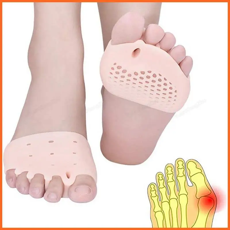 

1Pair Shoe Pads Forefoot Cushion Silicone Insoles Orthopedic Comfort Shoe Insoles for Women Toe separator Foot Care Products