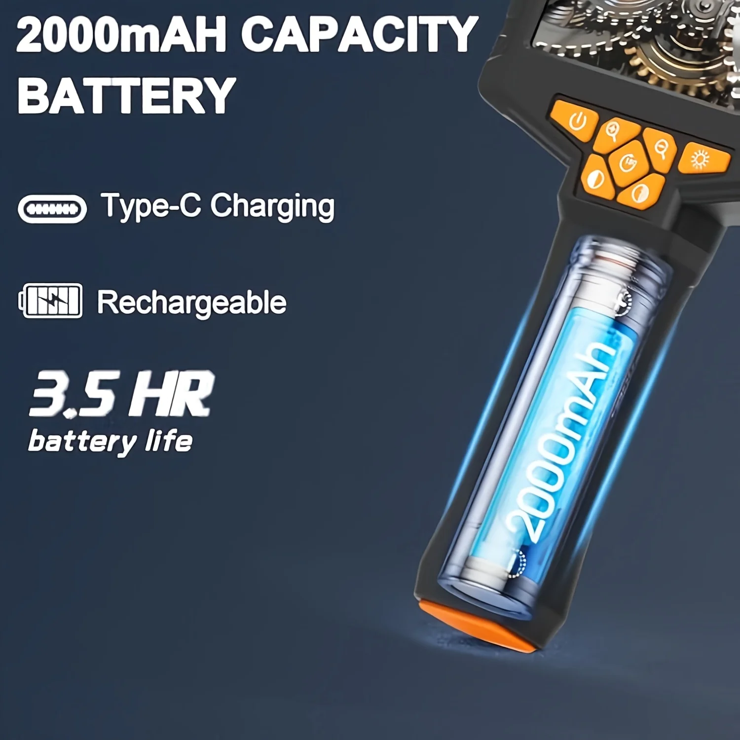 Инспекционный эндоскоп, промышленная бороскопическая камера с 4,3-дюймовым IPS-экраном, змеиная камера HD 1920P с 8 светодиодами