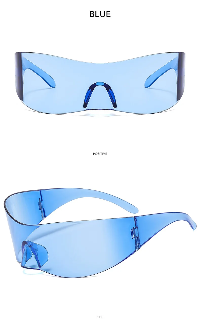 Y2K Cyber Punk Einteilige Sport-Sonnenbrille Damen Herren 2025, Luxusmarke, winddicht, randlos, Sonnenbrille für Damen, Schildbrille – Detail 15