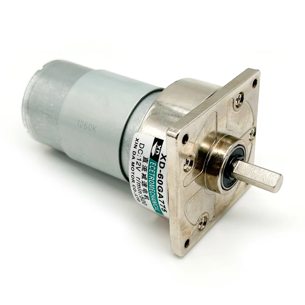 775 Geared Motor 12V Micro Reducer 35W High Torque Speed Adjustable Motor 24V DIY Slow Speed DC Motor XD-60GA775