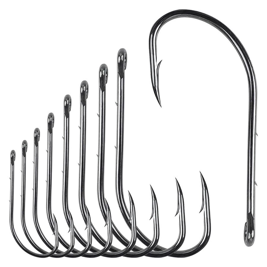 Silver Fishing Hooks 100Pcs Baitholder Bait Hook High Carbon Steel Silver Long Shank Fishing Hooks with 2 Baitholder Barbs