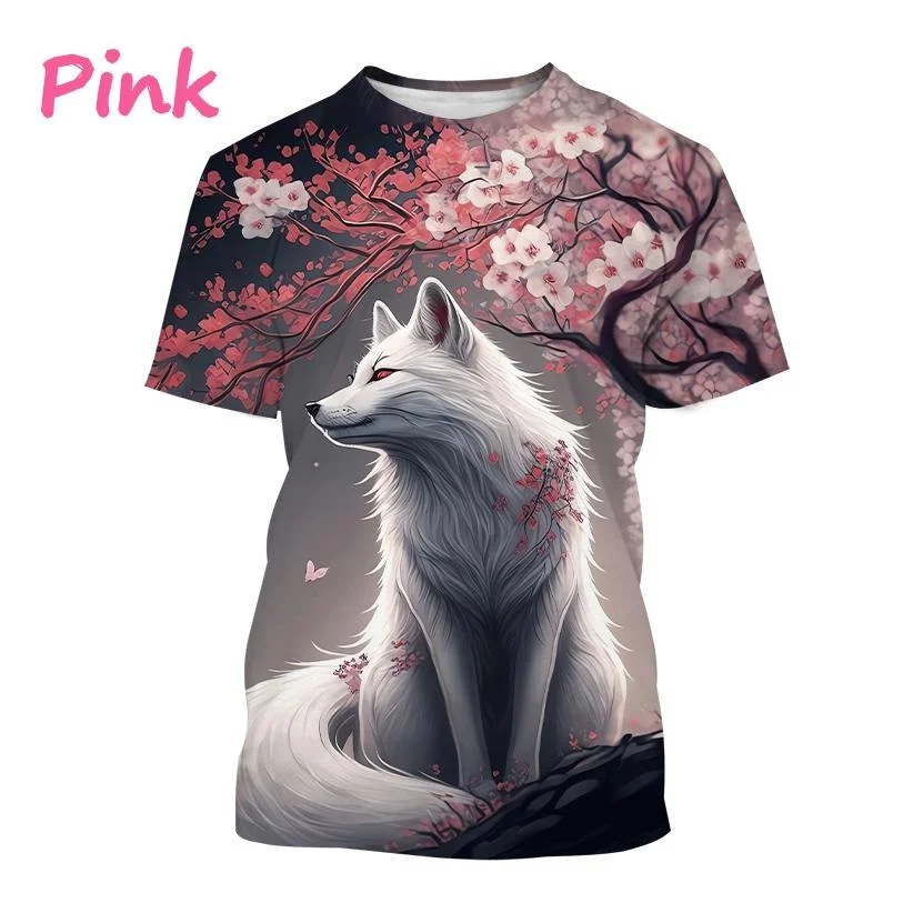 New Fashion Fox 3D Printed T-shirt Men\'s and Women\'s Summer Casual Short-sleeved Round Neck Animal Polar Fox Shirt Top