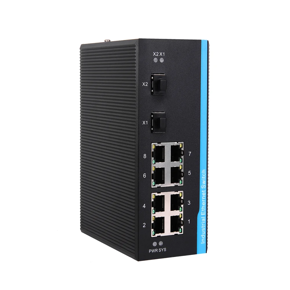 9V 12V 24V 48V Din Rail Mini Outdoor 10 100 1000M Gigabit Managed Industrial Ethernet Network Switch