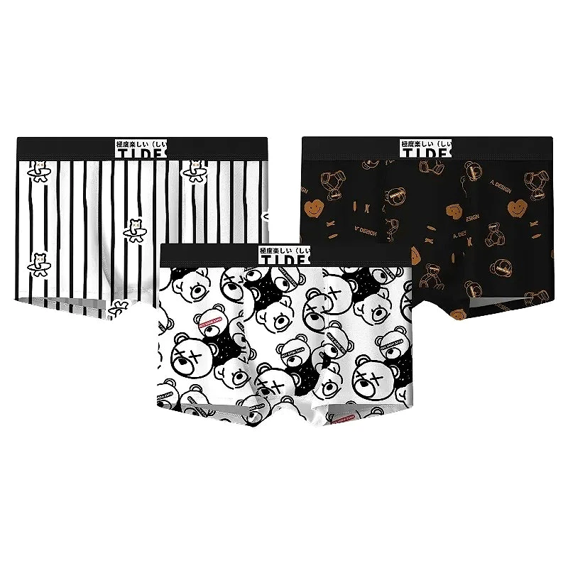 

Cute Printing Mens Sexy Underwear Shorts U Convex Pouch Boxers Male Flat Panties Briefs Breathable Trend Boys Swimming Trunks