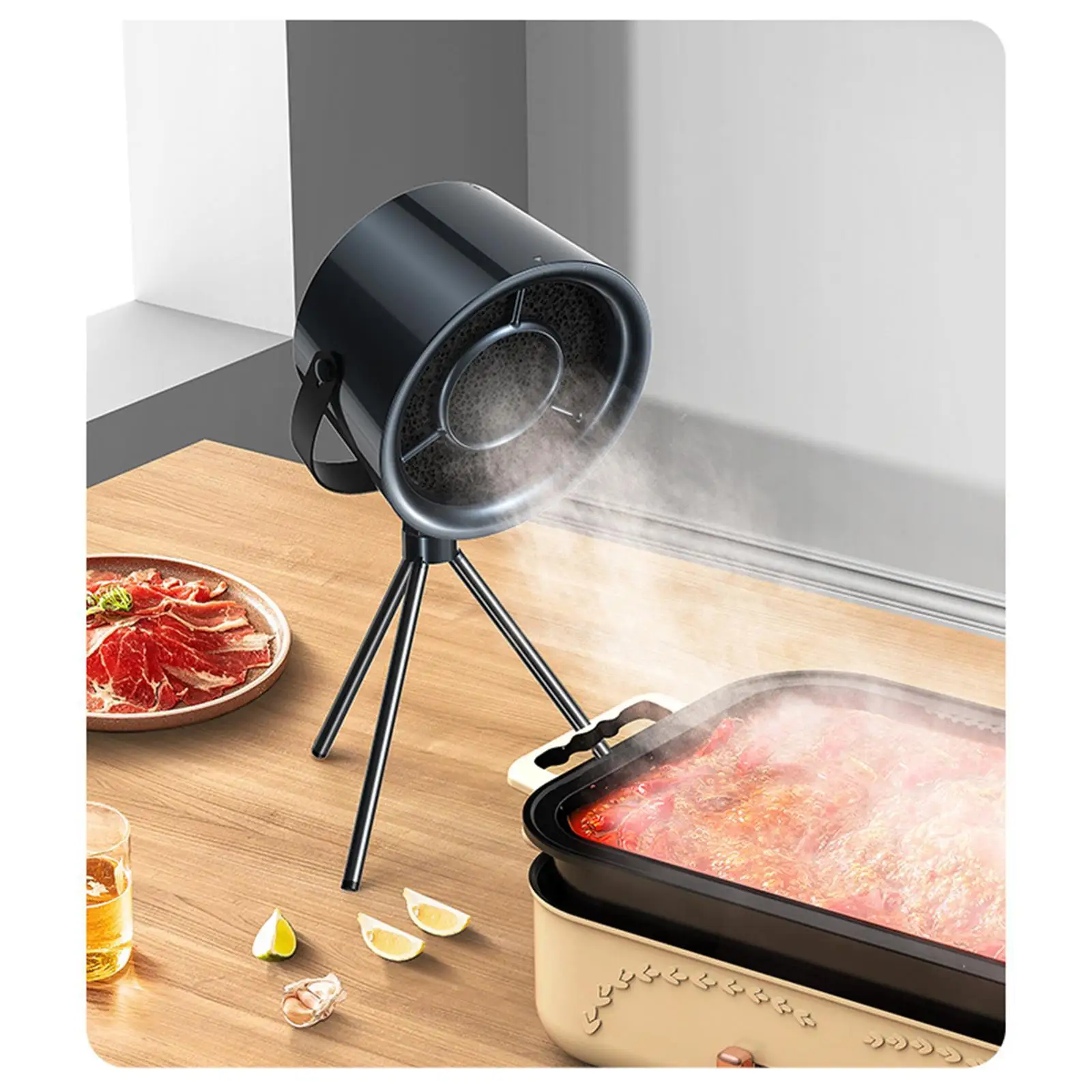 デスクトップレンジフードミニ家庭用換気フード静かな操作強力なデスクトップ調理器キッチン排気ファンアパート用