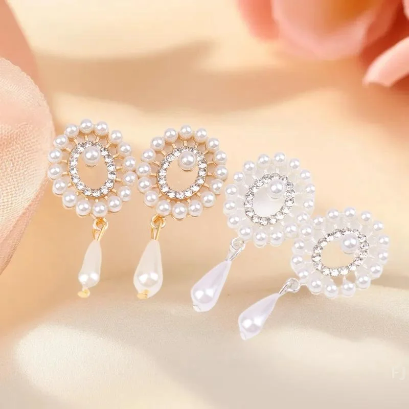 [YU] 10 قطعة سبائك الزنك لطيف محاكاة اللؤلؤ قلادة المرأة شقة القاع بروش الملابس الديكور DIY بها بنفسك الملحقات