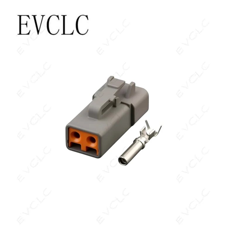 1 Set 2-Hole Waterproof Connector DTP04-2P/DTP06-2S for Excavator & Heavy Truck Engine Cooling Fan & High Current Spotlight