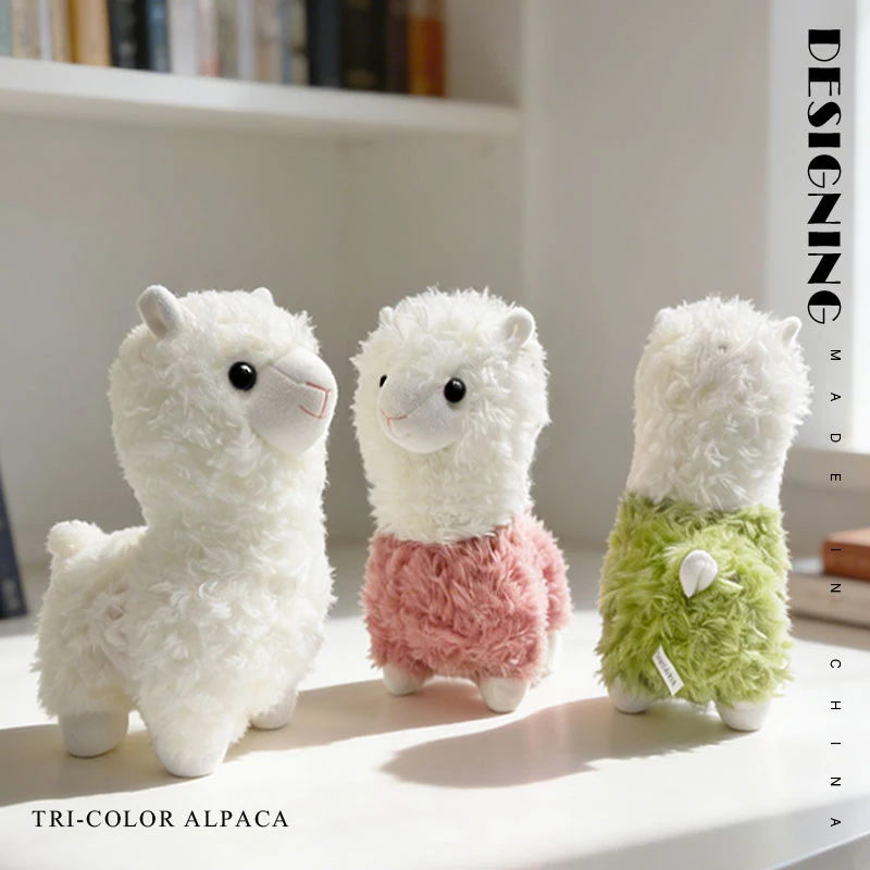 

1 шт. Новая плюшевая игрушка Альпака 25 см, тонкая работа, 3 цвета, милая кукла-животное Альпака, мягкая хлопковая набивная кукла, декор для дома и офиса