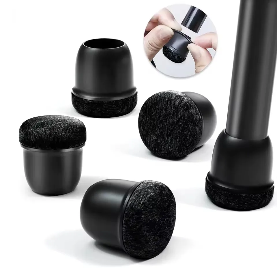 

8pcs Round Table Chair Leg Floor Protector Foot Cover Black Anti- Slip Silicone Furniture Feet No Scratches for Hardwood Floors