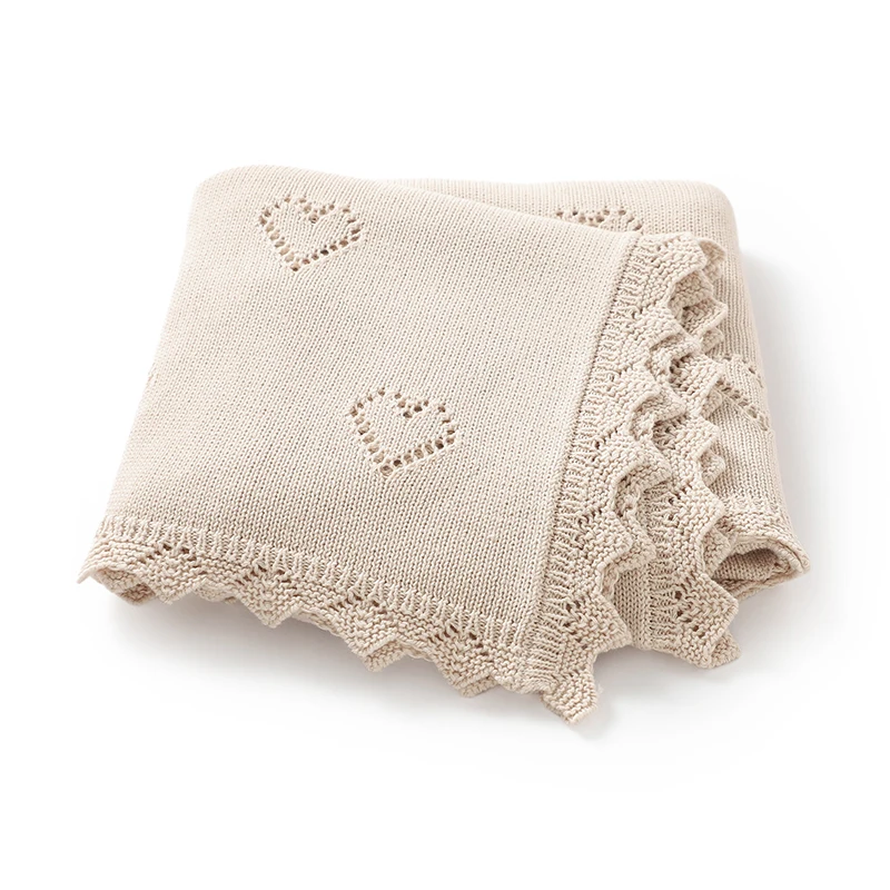 아기 Swaddle 담요 코튼 100*80cm 부드러운 니트 신생아 소년 소녀 유모차 랩 담요 이중 용도 유아용 침대 침구 셀룰러