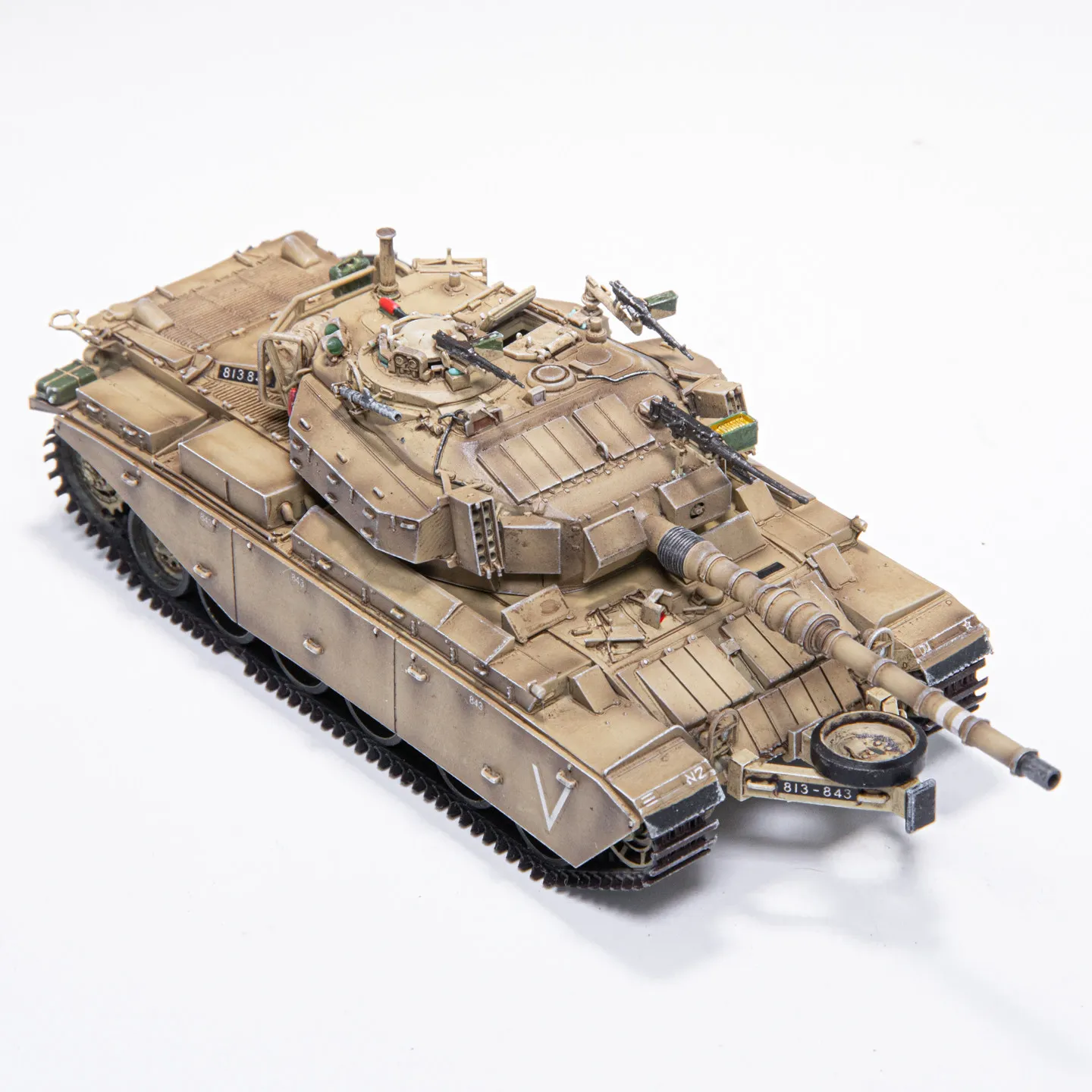 Modelo de Tanque de Batalla Principal Israelí Sho't Kal de Resina a Escala 1:72 AM, Tipo de Combate Militarizado, Juguete Clásico para Adultos, Regalo, Exhibición Estática