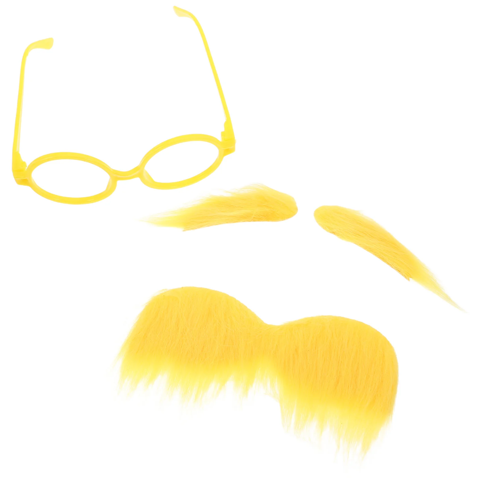 1 conjunto de óculos de plástico amarelo, sobrancelhas de barba falsa, acessórios de fantasia de festa para baile de máscaras, halloween, carnaval, adereços de cabine de foto