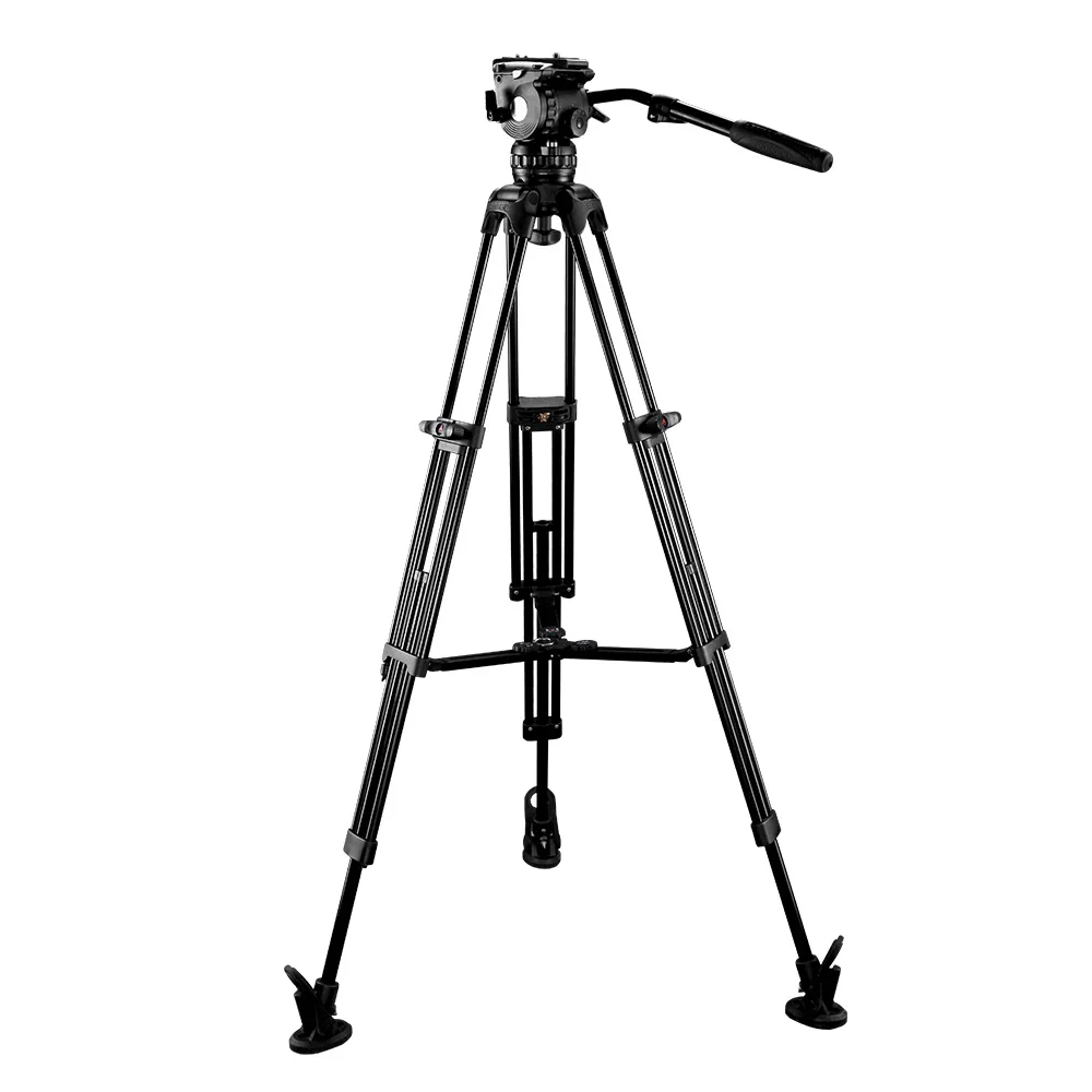 E-IMAGE EG06A2 hot sale 75mm bowl aluminum video tripod with GH06 compact fluid head and dual leg and adjustable middle spreader