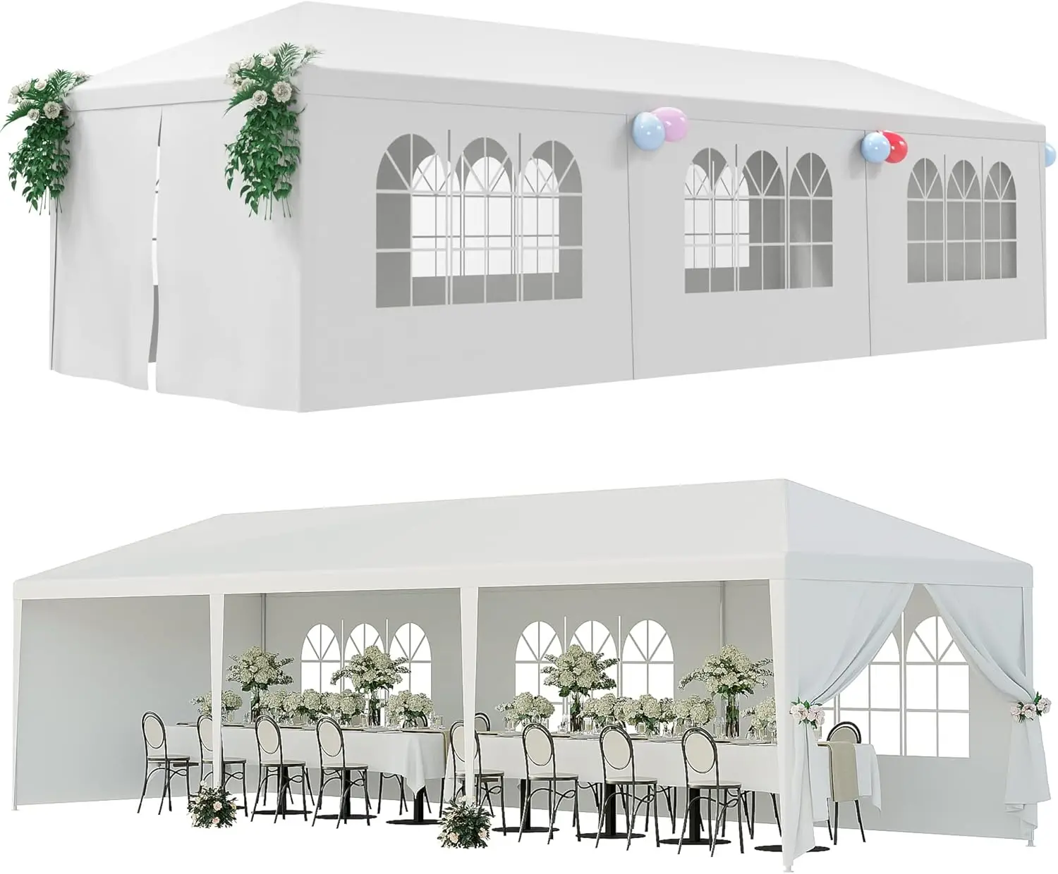 

10'x30' Outdoor Canopy Tent Patio Camping Gazebo Shelter Pavilion Cater Party Wedding BBQ Events Tent w/Removable Sidewalls