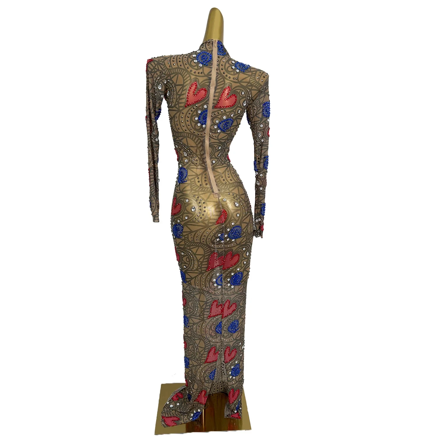 เซ็กซี่คริสตัล Rhinestone ค็อกเทลปาร์ตี้ชุดอาหารค่ําชุดผู้หญิงพรหมชุดยาวหญิงความยาวชั้นชุดราตรี