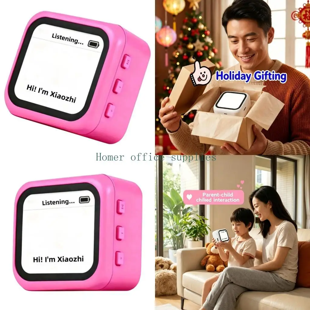 K43B WiFi Voice Companion Robot with Screen Display, Rechargeable Design for English Desk Conversation Use Every Day