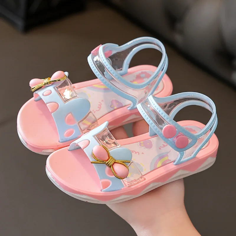 Kids Sandals Summer New Fashion Sandals Princess Shoes Student Shoes Soft Sole Beach Shoes Sandals for Girls Kid Shoes Sandalias