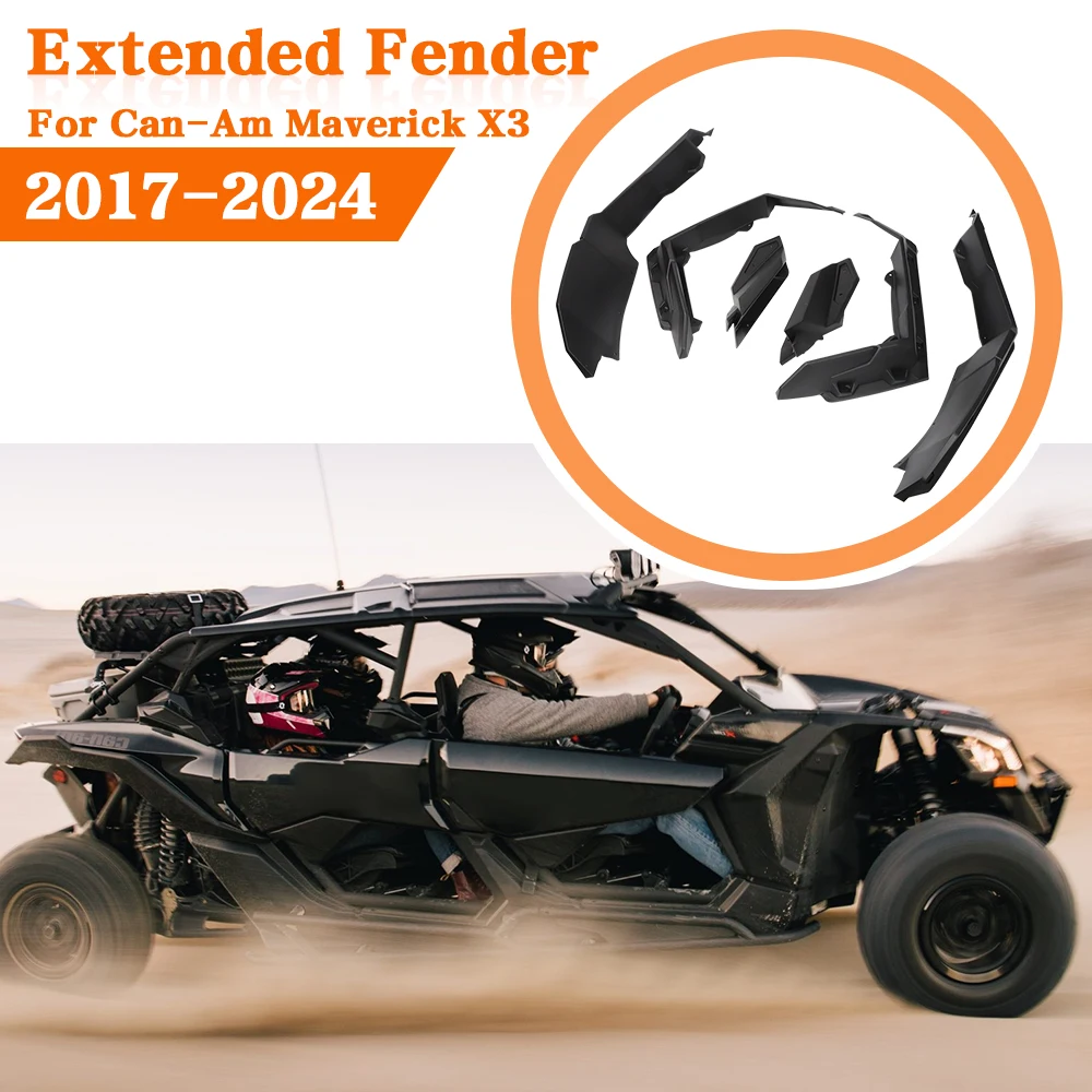 715002973 UTV para Can am Maverick X3 MAX R RR 4x4 XMR XDS XRC XRS Maverick 1000 Turbo 2017-2024 bengalas de guardabarros súper extendidas