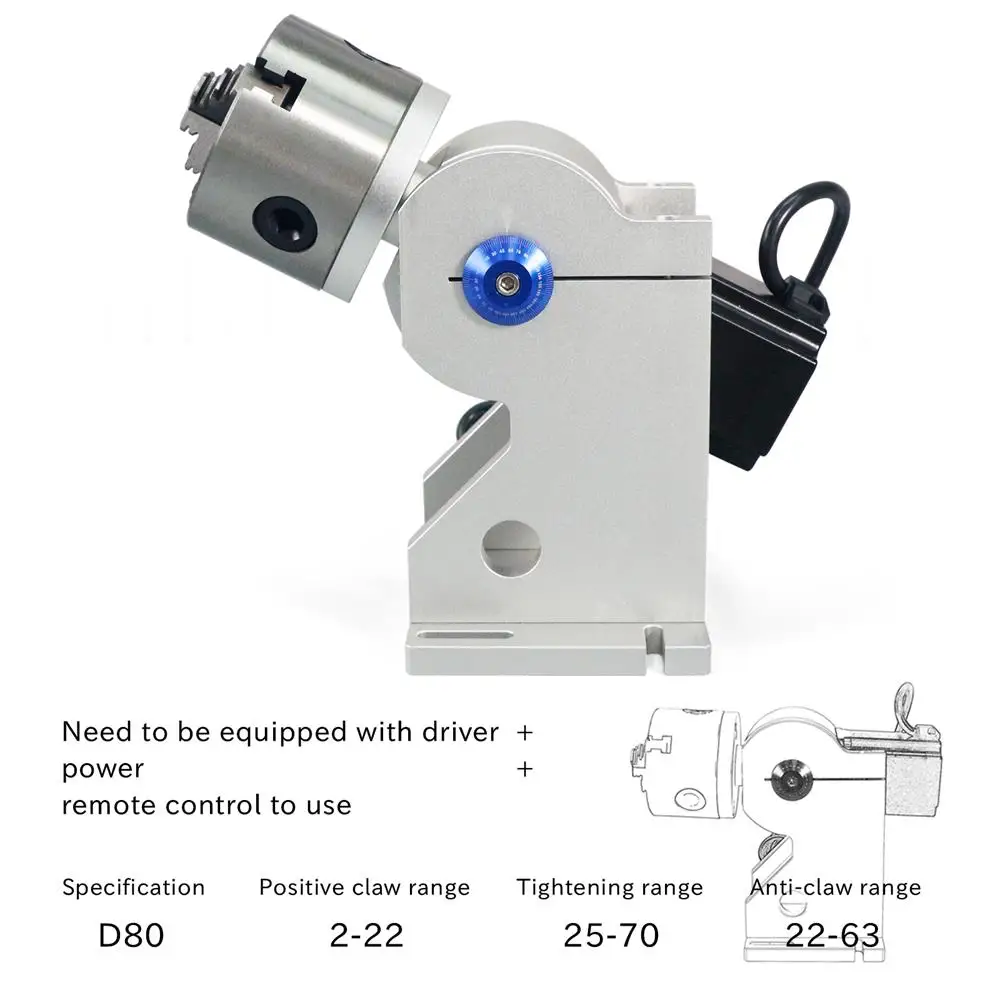 Diaotu Laser engraver with rotary Portable Laser Marking Machine Rotary Small smart Rotary Worktable for Laser Marking Machi