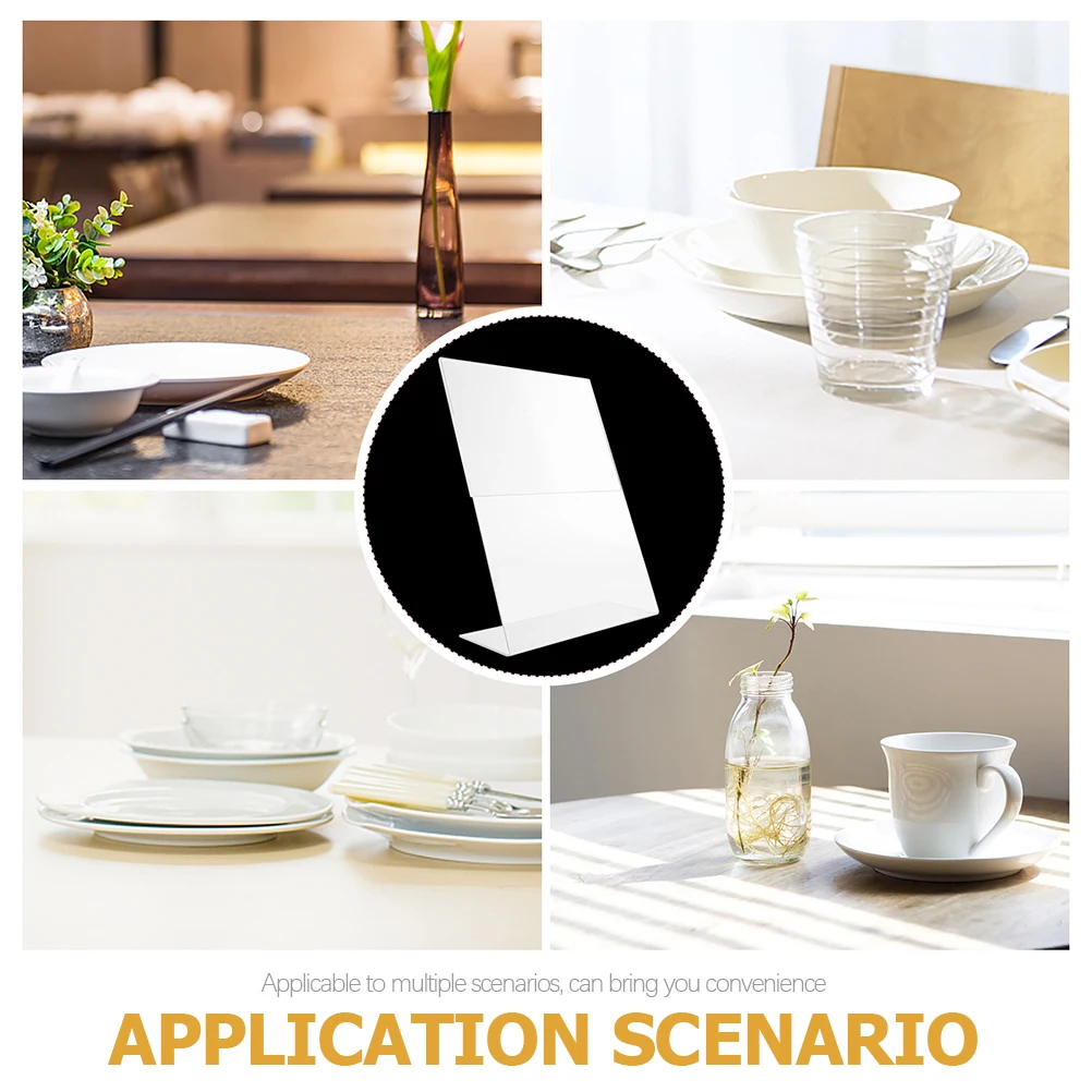 2pcs Acrylic Tabletop Display Clear Sign Holder for Desktop Trade Show Menu Poster Label Stand Design