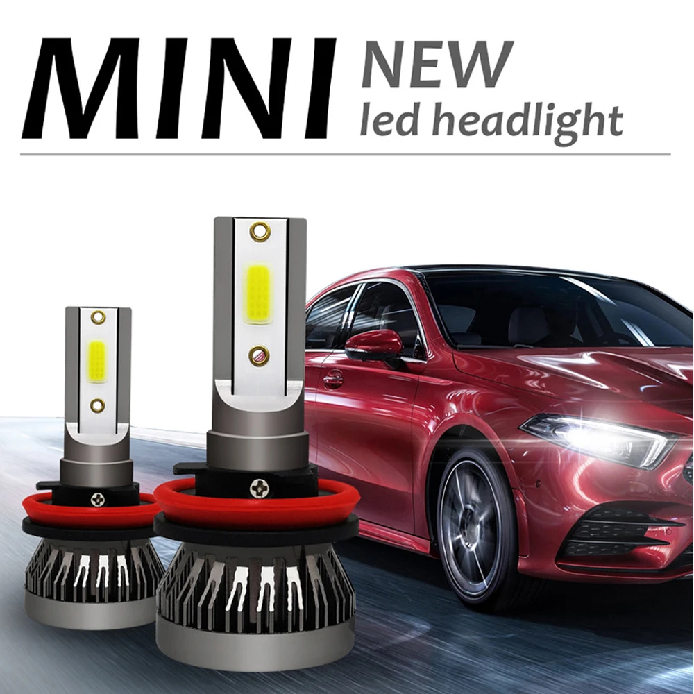 Car Light H7 LED 8000LM/Pair Mini Headlight Bulbs H1 LED H4 H8 H9 H11 Headlamps Kit 9005 HB3 9006 HB4 Auto LED Lamps Turbo cob