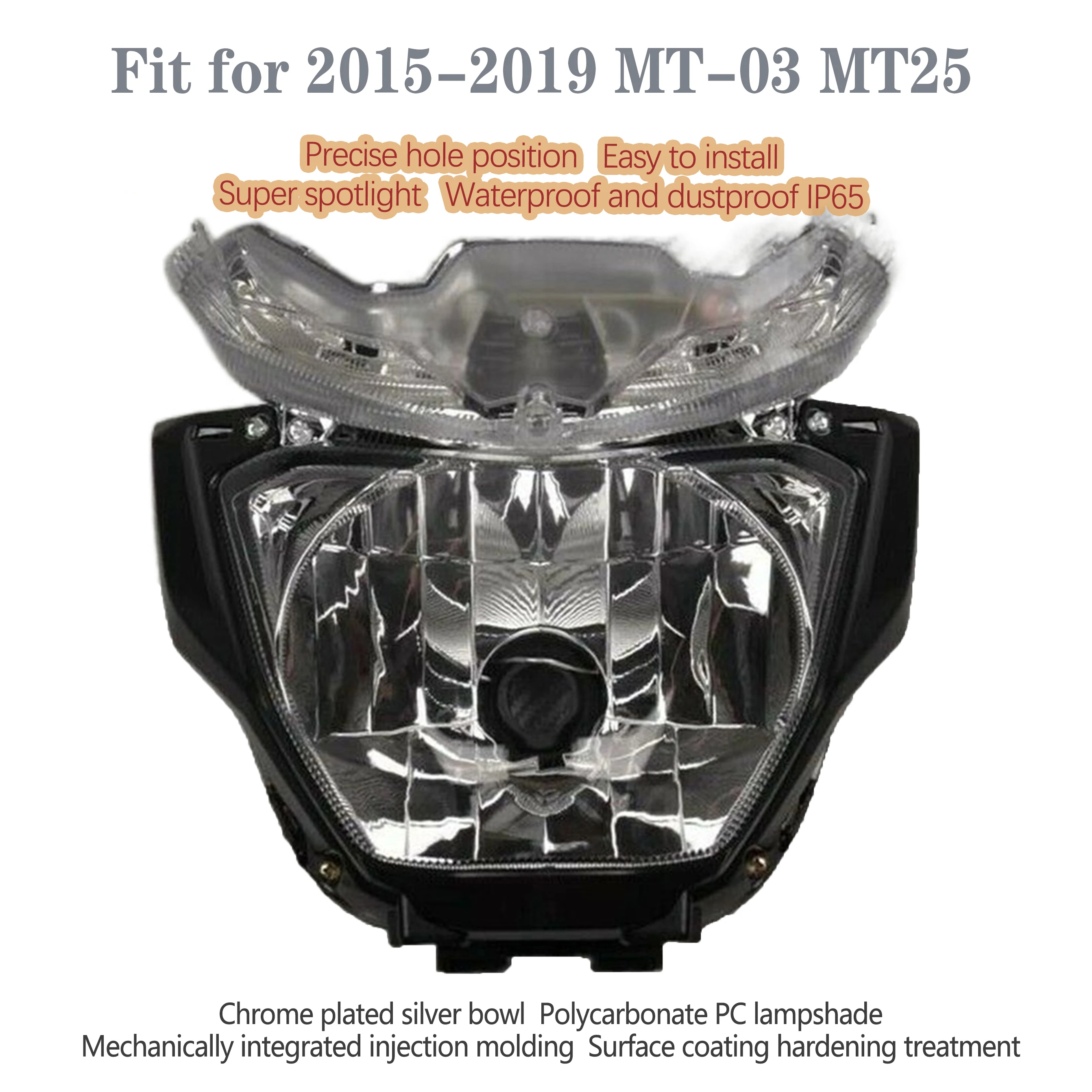 Fit For YAMAHA 2016 – 2019 MT03 320 MT-03 MT-25 Motorcycle Headlight Headlamp Head Light Assembly FZ03 FZ-03 MT-25 2017 2018