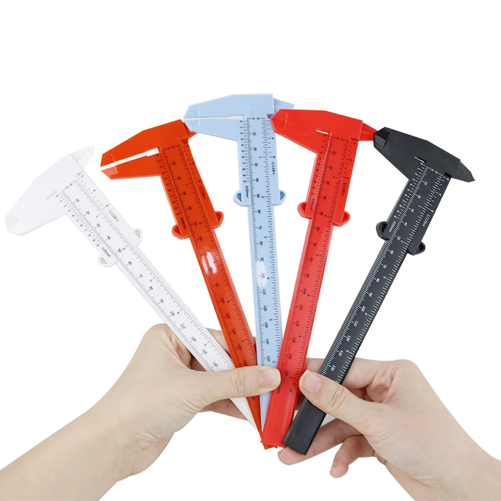 PHYHOO Plastic Vernier Caliper Gauge Student Calipers Ruler Experimental Aperture Depth Diameter Measure Tool  0-150mm