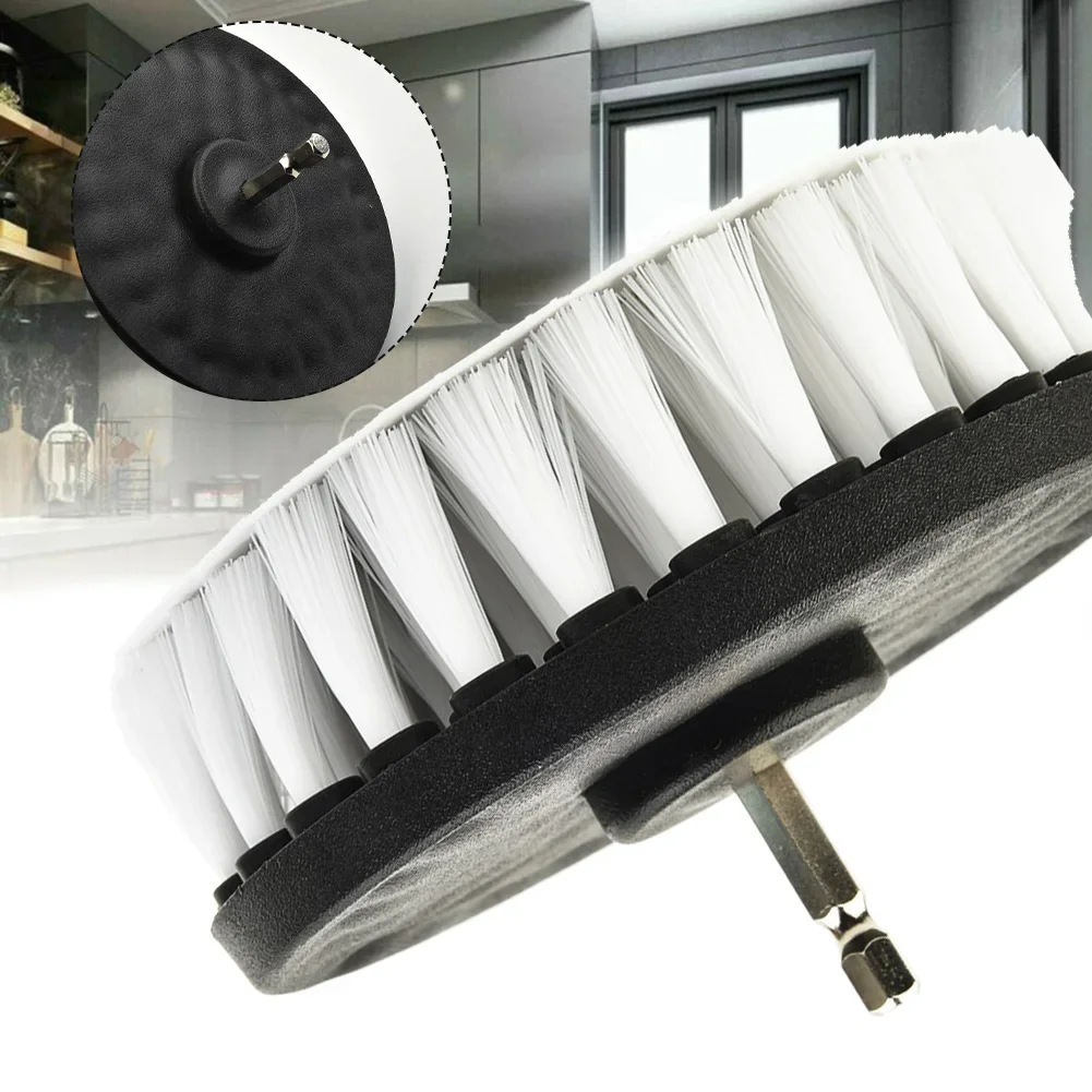 

1PCS Brand New High Quality White Cleaning Brush 5 Inch Carpets Household Scrubbing Wheel Cleaning Detailing Electric Floor
