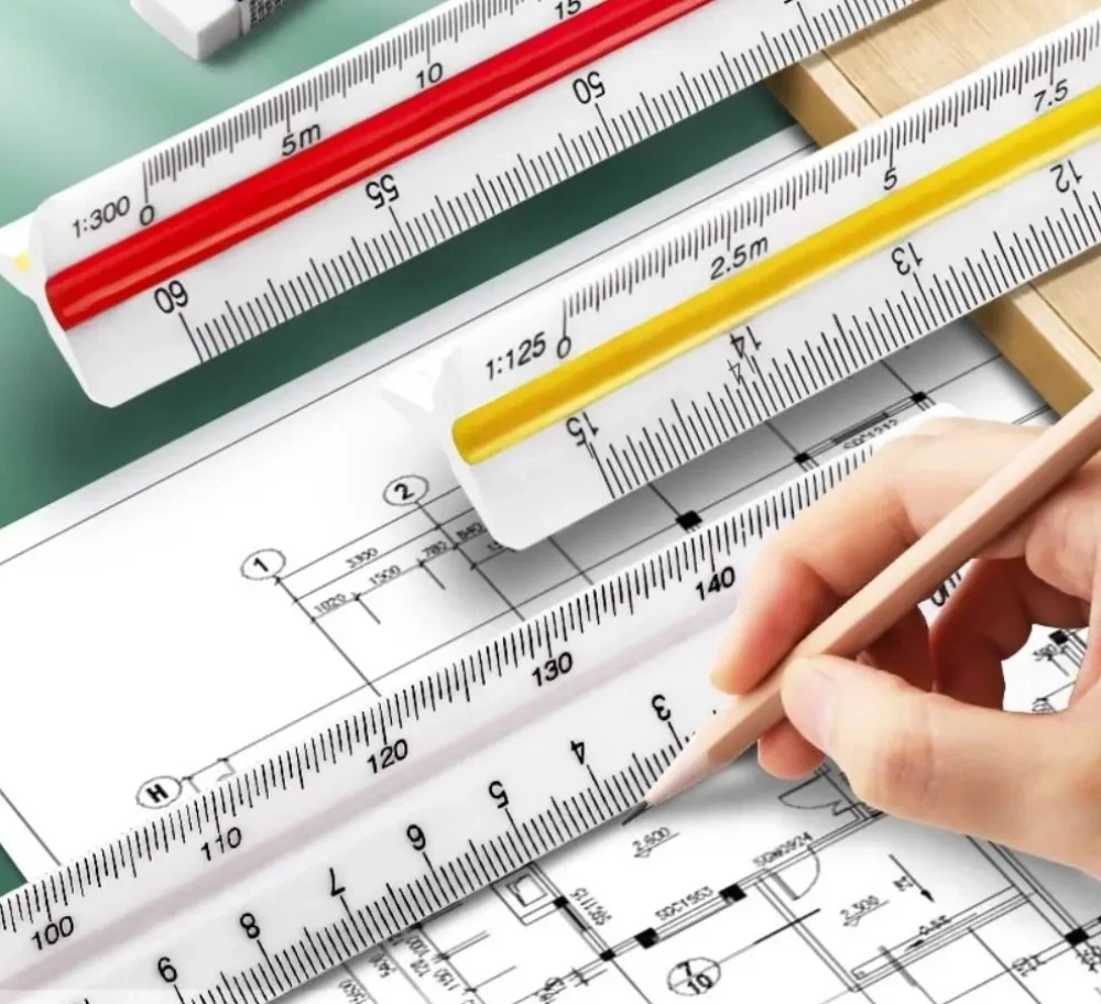 30cm Triangular Scale Ruler Stationery Drawing Measuring Architect Ruler Technical Drawing Ruler School