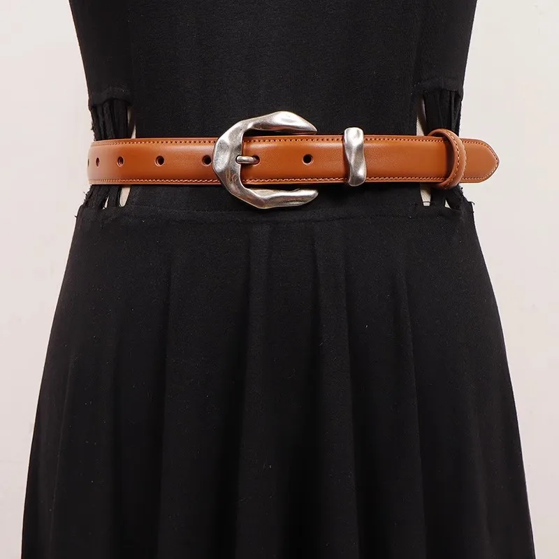 المرأة خمر مشبك جلد طبيعي فستان Cummerbunds الكورسيهات حزام أحزمة الديكور حزام ضيق R2857