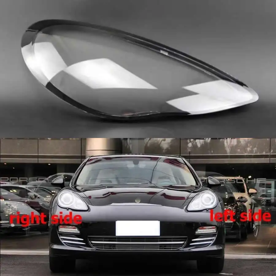 

For Porsche Panamera 970 2010-2013 Headlight Cover Transparent Lampshade Headlamp Lamp Shell Plexiglass Lens Black Edge