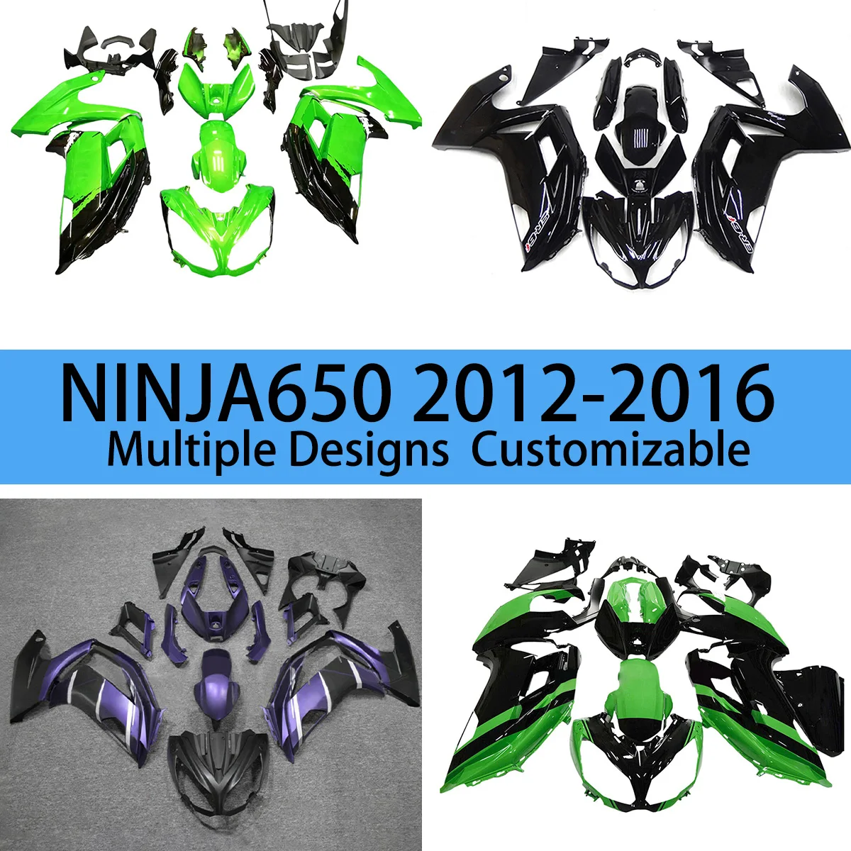 

Motorcycle Spare Parts Fairing Kit for KAWASAKI NINJA650 2012 2013 2014 2015 2016 Aftermarket Bodywork Fairings ABS Injection