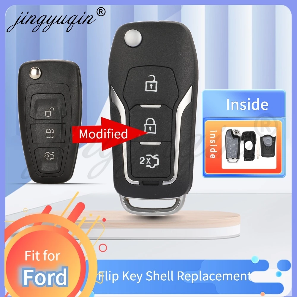 

Hu101 Modified Flip Car Remote Key Shell For Ford Focus Fiesta Galaxy Mondeo Grand C-Max Transit Connect Tourneo Custom Ranger