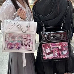 HAEX gotik kadın sırt çantaları 2024 yeni Trend kültür E kız DIY rozeti Ita çanta Y2K JK üniforma Crossbody omuz Bolso Mujer