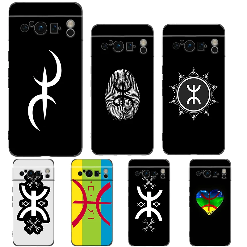 Amazigh Berber Flag Phone Case For Google pixel 9 8 7 6 Pro 8A 6A 7A 5G Silicone Shockproof Black Cover Fundas