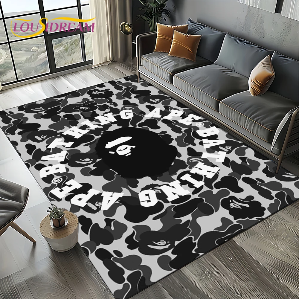 Fashion 3D B-BAPE Cartoon Carpet Rug for Living Room Bedroom Home Sofa Decoration,Kids Play Area Rug Non-slip Floor Mat Gift