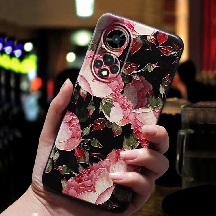 For Huawei P30 P20 P40 Lite Pro E P30Lite P40Lite P30Pro Case Honor 50 Pro 10 Lite 50Pro 10i Case Cute 3D Rose Phone Cover