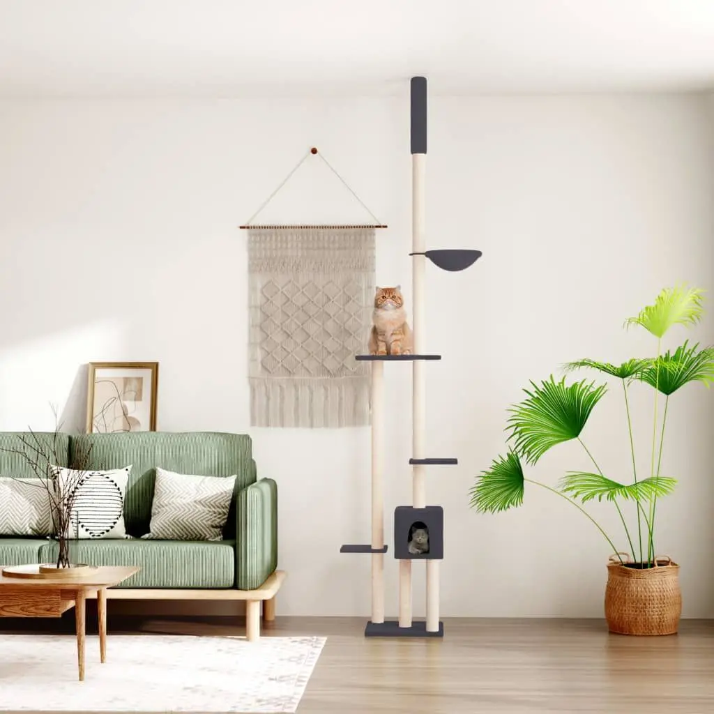

Cat Tree Dark Grey Engineered wood, plush, sisal Large