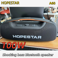 HOPESTAR A60 100W high power portable wireless pillar music center bass Boombox with microphone caixa de som Bluetooth speaker