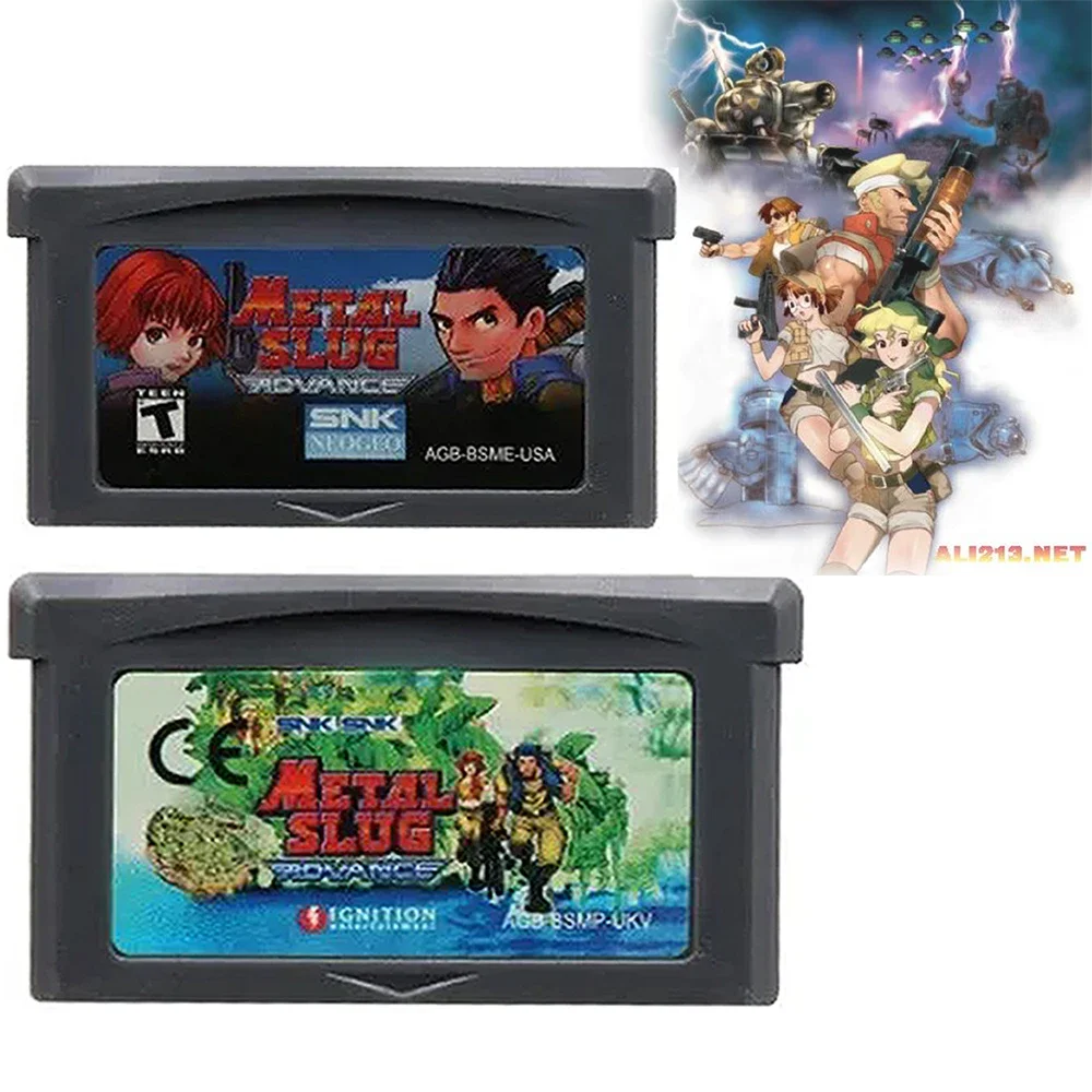 Metal Slug 32 Bit Video Game Cartridge Game Console Card for GBA Shooting Games Series Metal Slug Advance USA/EUR Language