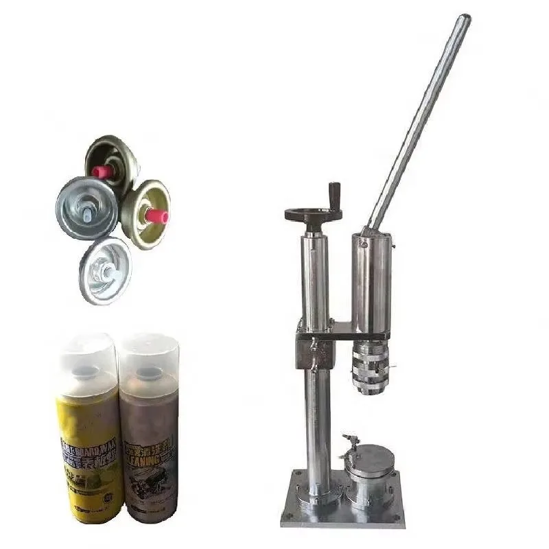 

Semi-Automatic Manual Spray Crimper Tin Can Valve Aerosol Sealing Machine For Air Freshener And Spray Paint Products