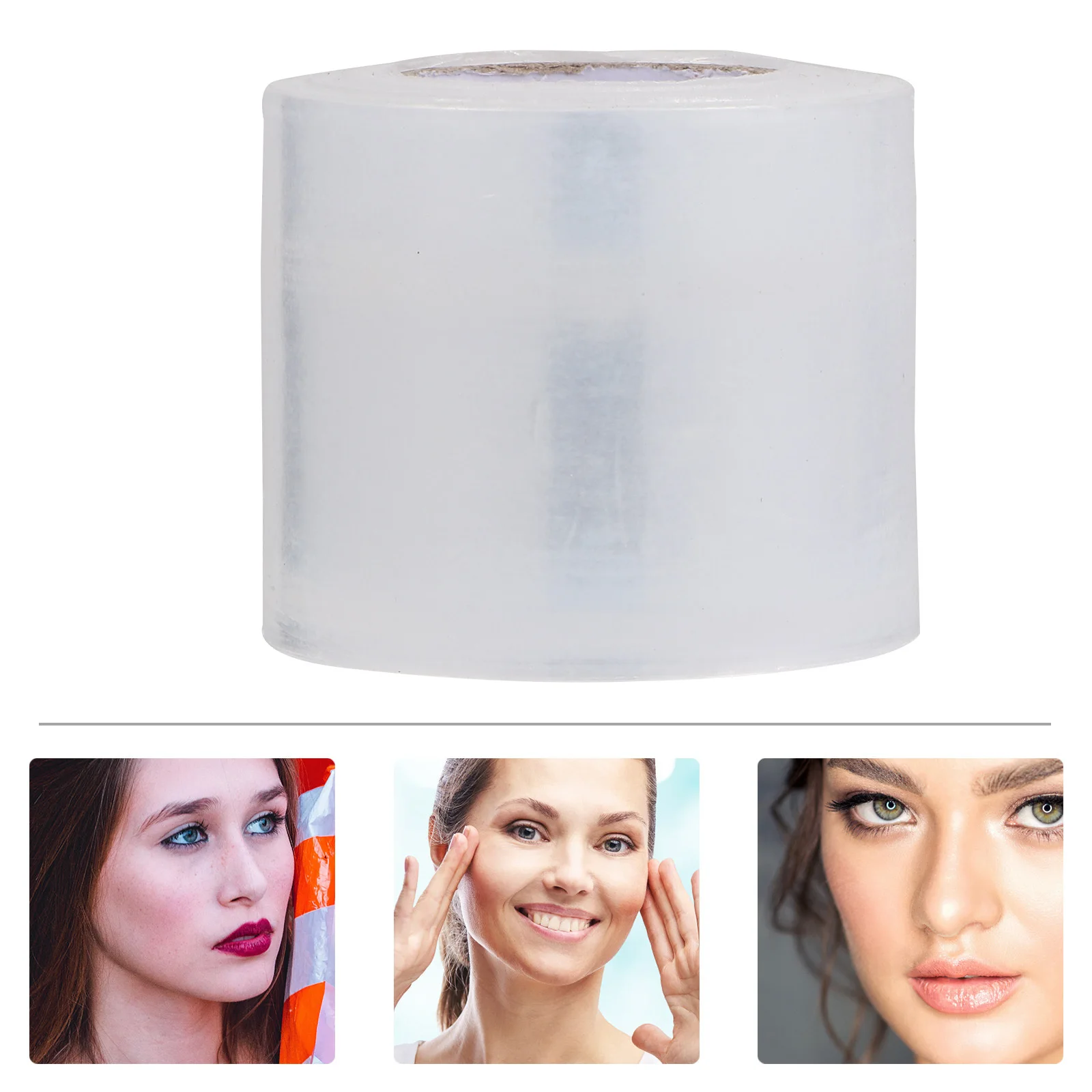 

3 Rolls Lip Care Film Transparent Stretchy Plastic Wrap Strong Adhesion Disposable Protection Film Eyebrows Makeup Use Supplies