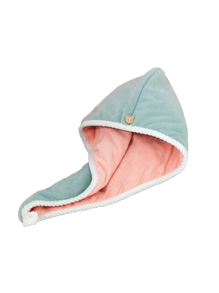 1szt Ręcznik do włosów dla kobiet Turban do suszenia włosów Szybkoschnący poliestrowy ręcznik do włosów Czapka do kąpieli Solidna czapka do ręcznika Super absorpcja — zdjęcie 2