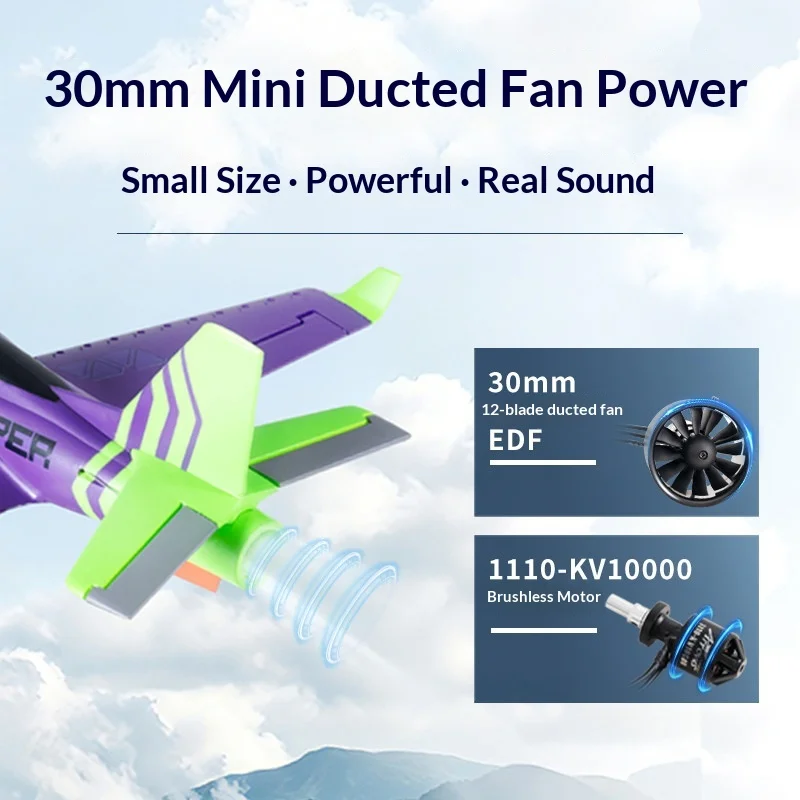 Blue Arrow 30mm Ducted Fan Fixed Wing RC Airplane Beginner Crashproof Electric Remote Control Aircraft Model