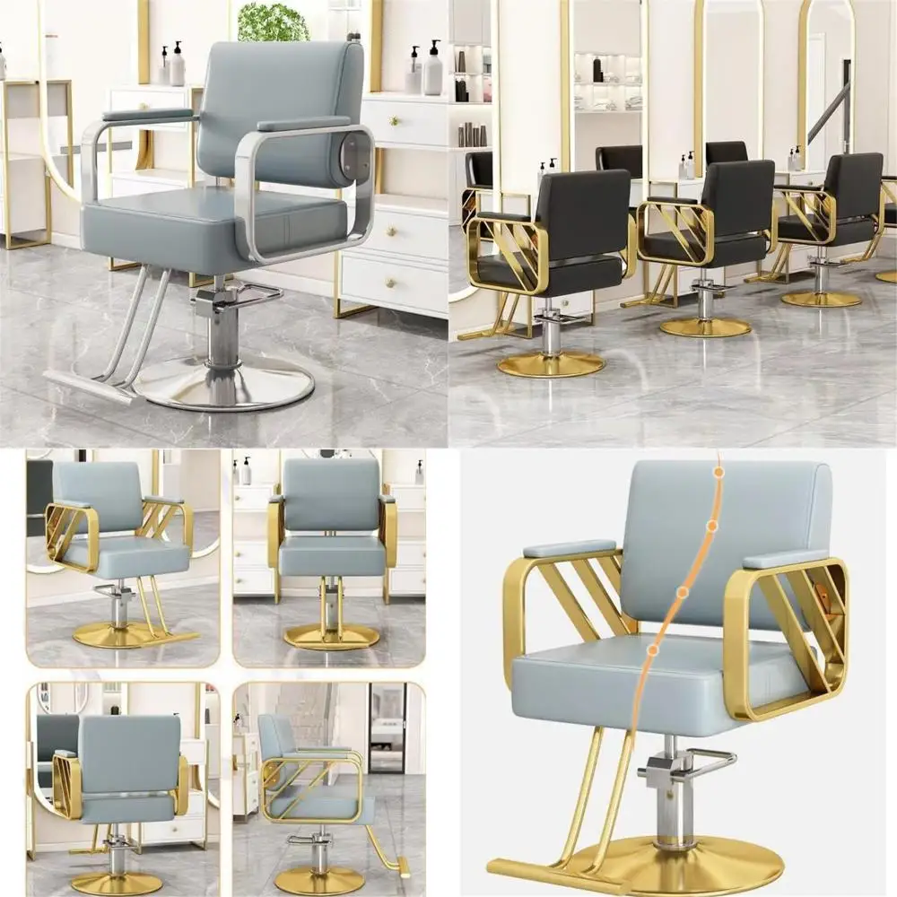 Professional Blue Adjustable Hydraulic Barber and Salon Chair with Shampoo Function