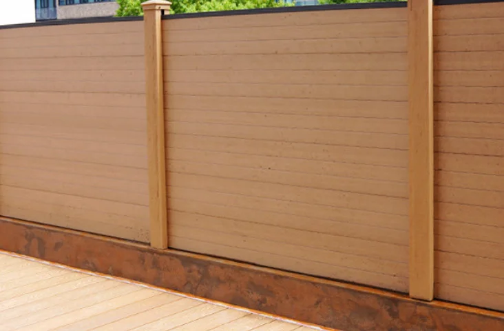 

Outdoor WPC Fence Panel Moisture Resistant Composite Wood Slat Fencing Garden Villa Apartment Privacy Security Fence Panel