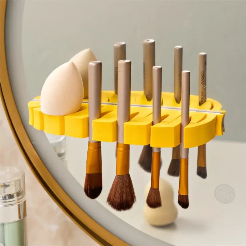 Leaf Shape Makeup Brush Drying Rack 6 Branches Wall-mounted Self-adhesive Holder Stand EVA Cosmetic Brushs Drain Stand