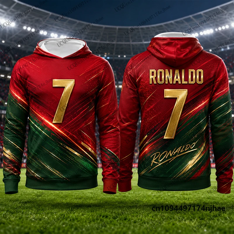 2026 Neuer Spezial-Ronaldo # 7 bedruckte Hoodies für Herren, Herbst, Langarm-Sweatshirt, lässiger Fußball-Pullover, Sport-Oberteile für Kinder/Erwachsene – Detail 9