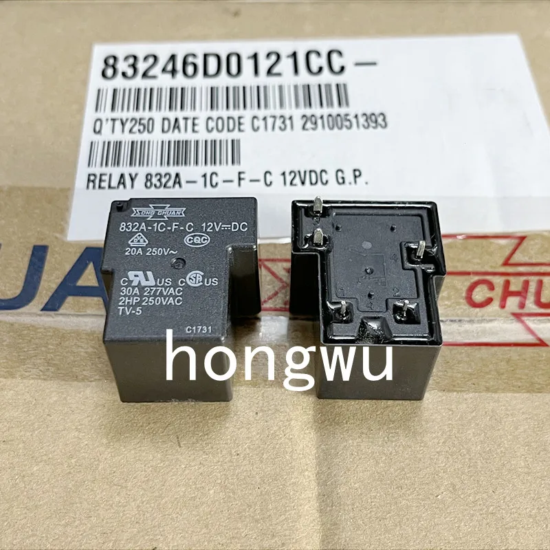 100% Original New 2PCS  832A-1C-F-C-12VDC  relay  30A 5pins